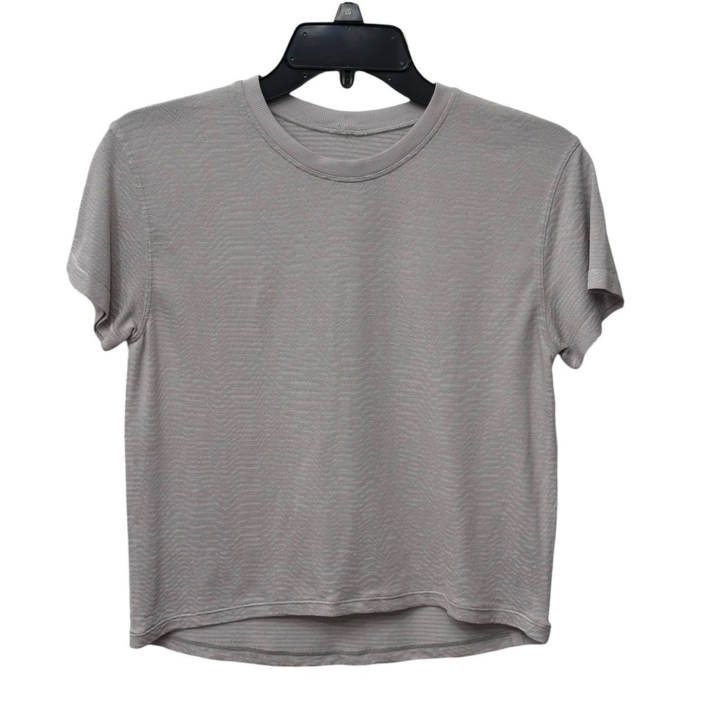 Lululemon Short Sleeve Shirt Women's Size Small Grey Cropped T-shirt - Picture 7 of 8